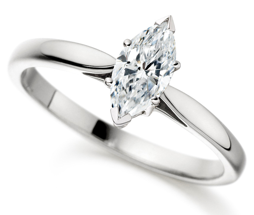 Marquise Cut White Gold Diamond Engagement Ring ICD2402 Main Image